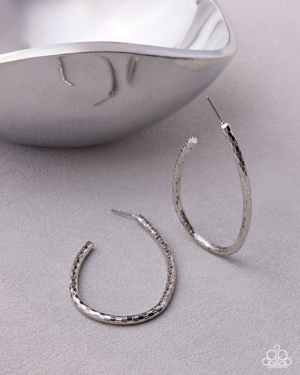 Paparazzi Tousled Twists - Silver 1 1/2 Inch Hoop Earring Life Of The Party October 2026