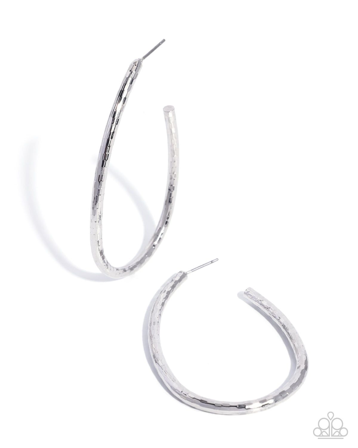 Paparazzi Tousled Twists - Silver 1 1/2 Inch Hoop Earring Life Of The Party October 2026