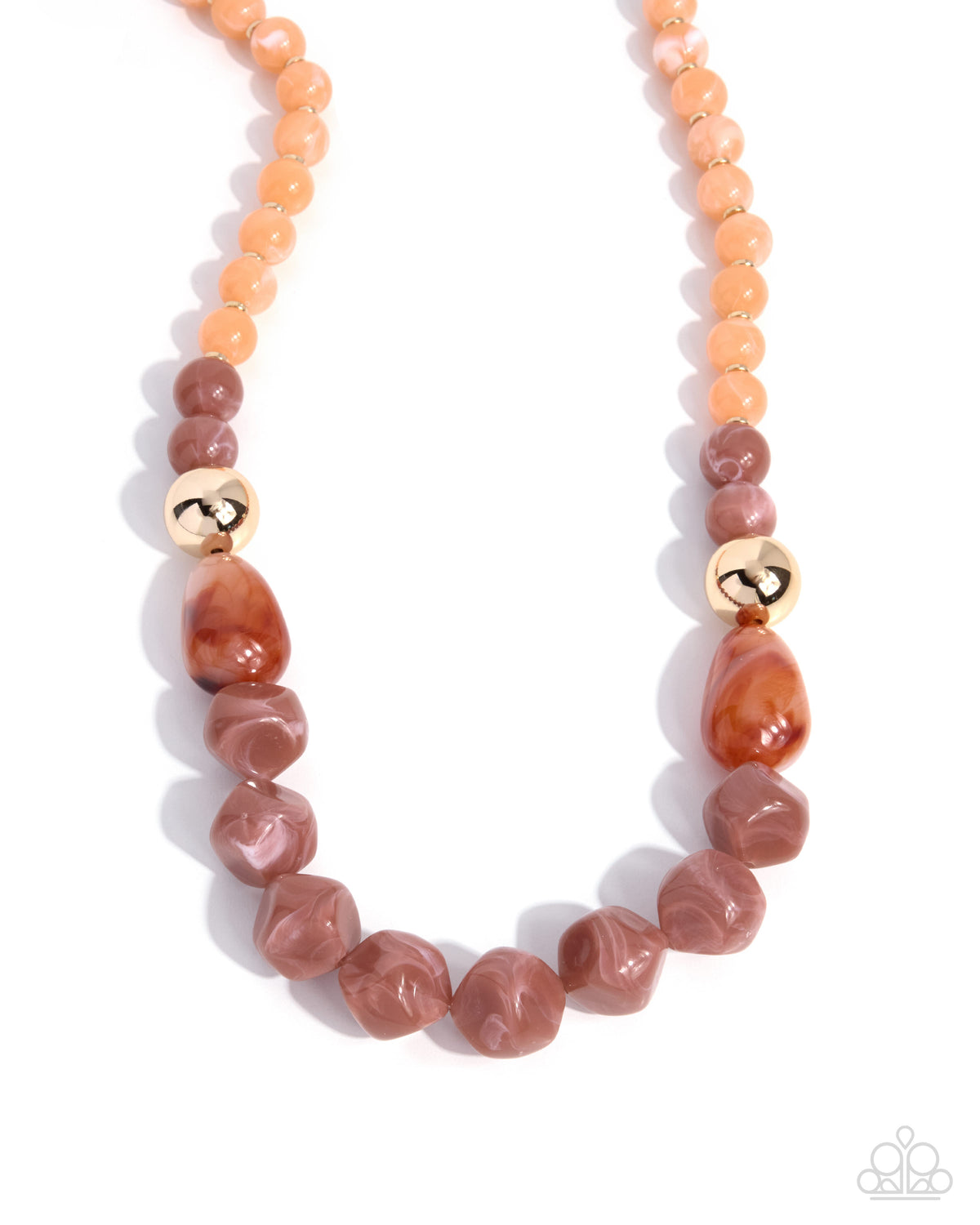 Paparazzi Promising Profession - Multi Muted Clay, Brown, Apricot Acrylic Bead Necklace