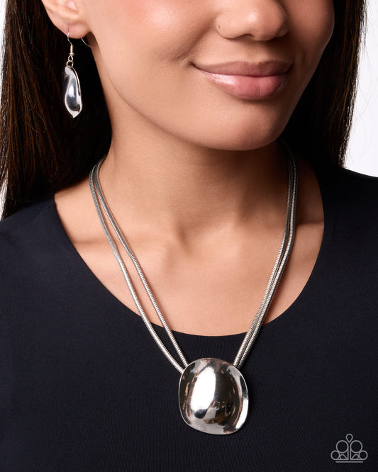 Paparazzi Longitudinal Legacy - Silver Pendant Necklace