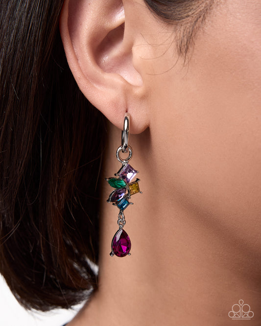 Paparazzi Clustered Connection - Multicolored Gem Earring Charm EC010