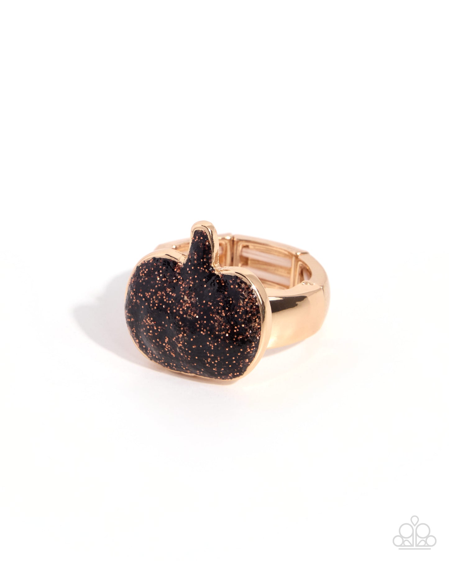 Paparazzi Pumpkin Pact - Black & Gold Pumpkin Halloween Ring