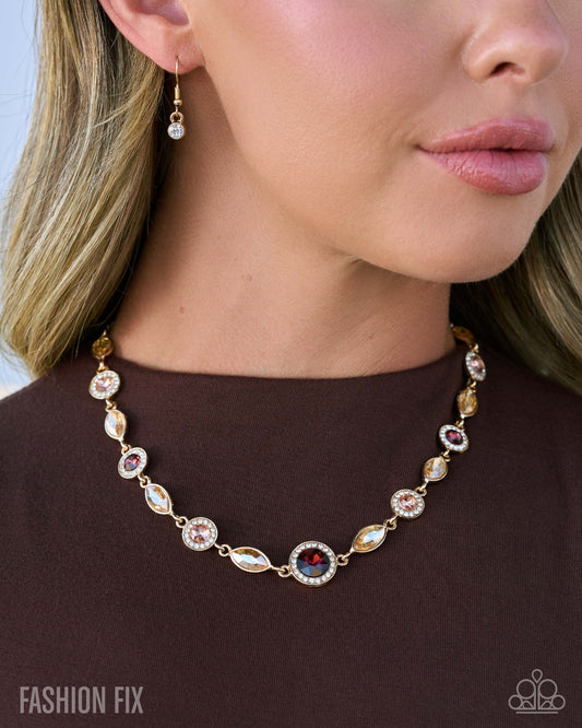 Paparazzi Smooth Sophistication - Gold, Champagne, Peach & Topaz Gem Necklace Fiercely 5th Avenue Fashion Fix October 2026