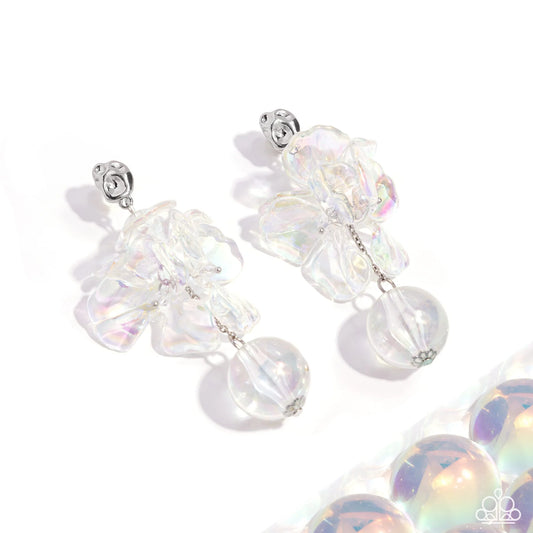 Ignited Iridescence Multi Iridescent Acrylic Flower Post Earring 2024 Summer Party Pack Paparazzi E2213