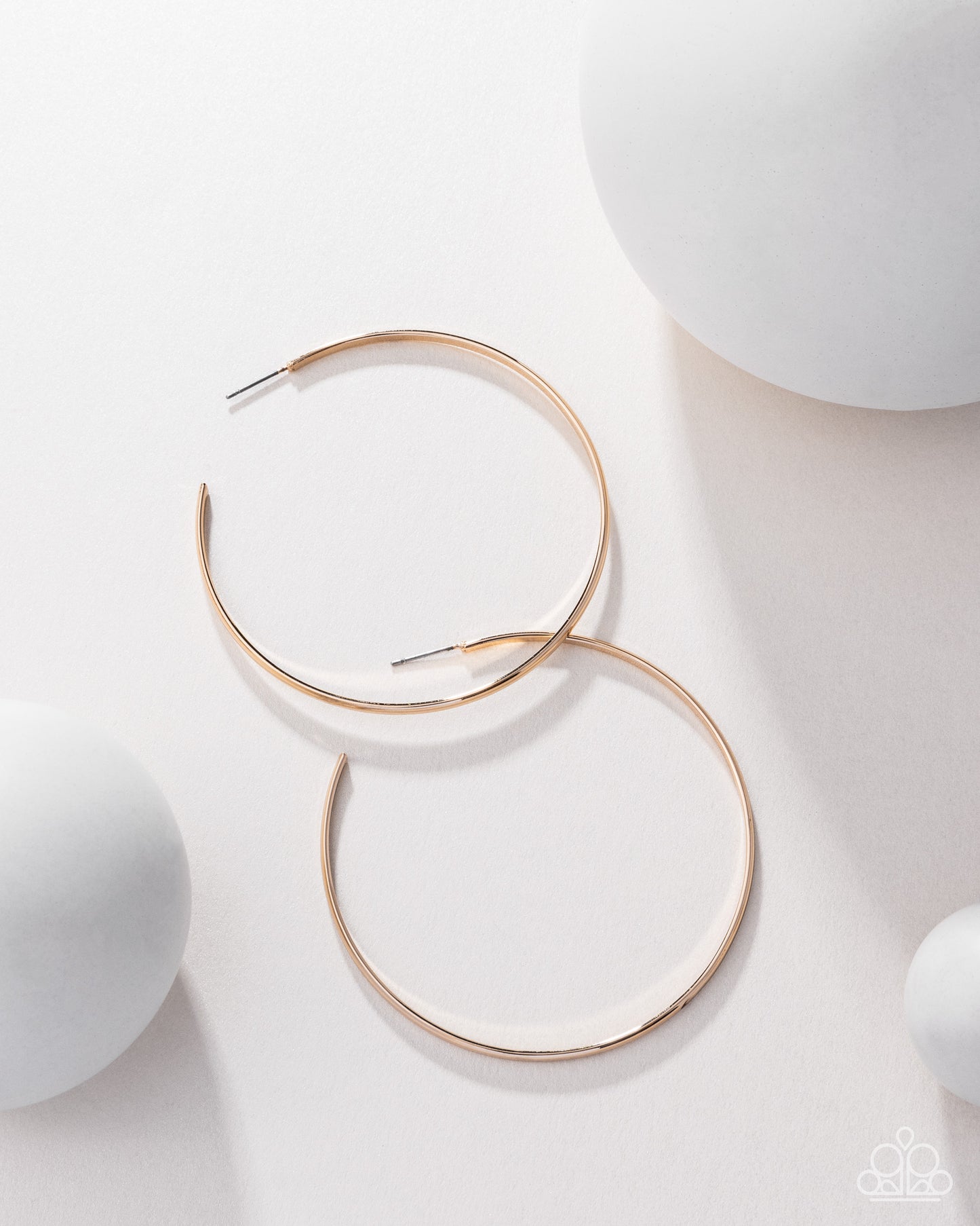 Basic Bombshell - Gold 2 1/2 Inch Hoop Blockbuster Earring Paparazzi E3118