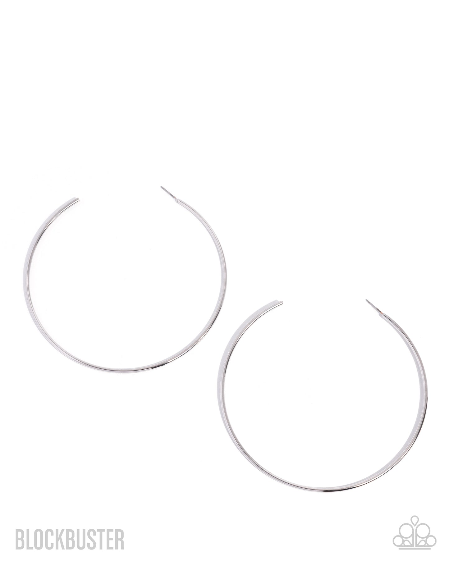 Colossal Culture - Silver 4 Inch Hoop Blockbuster Earring Paparazzi