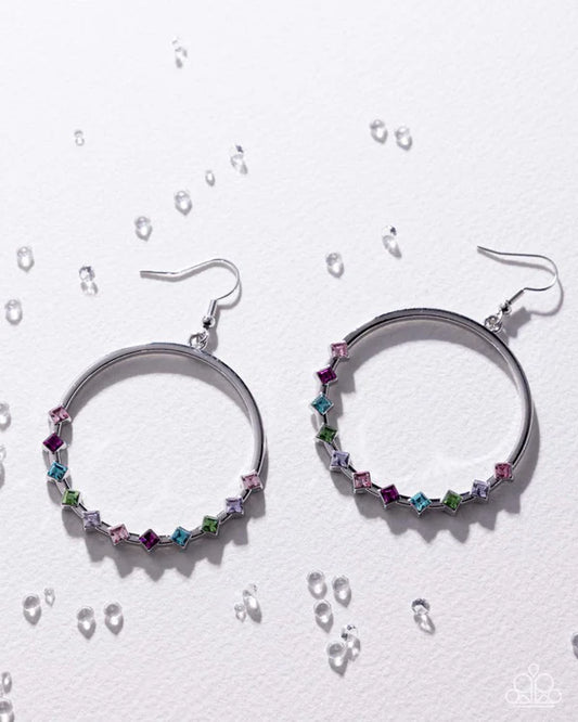 Paparazzi diamond Decor Multicolored Earring Gimme The Glitz 2025 E1470