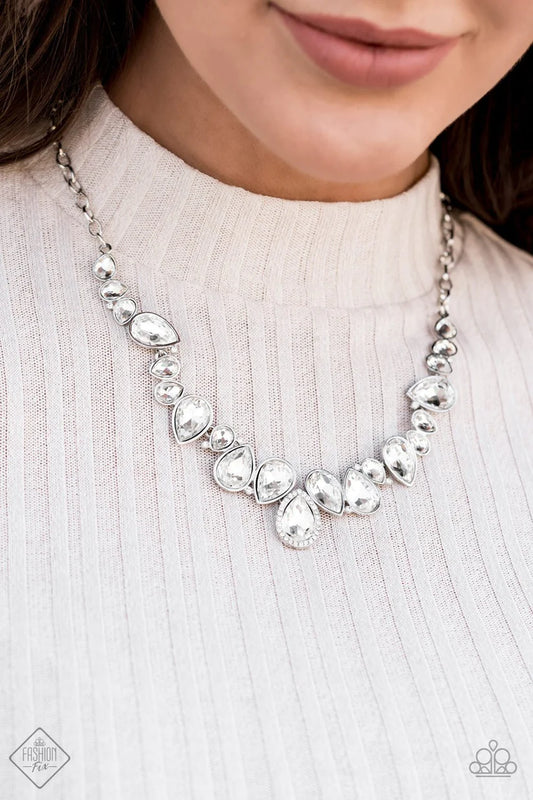I Want It All White Teardrop Gem Necklace Fashion Fix July 2020 Paparazzi N1042