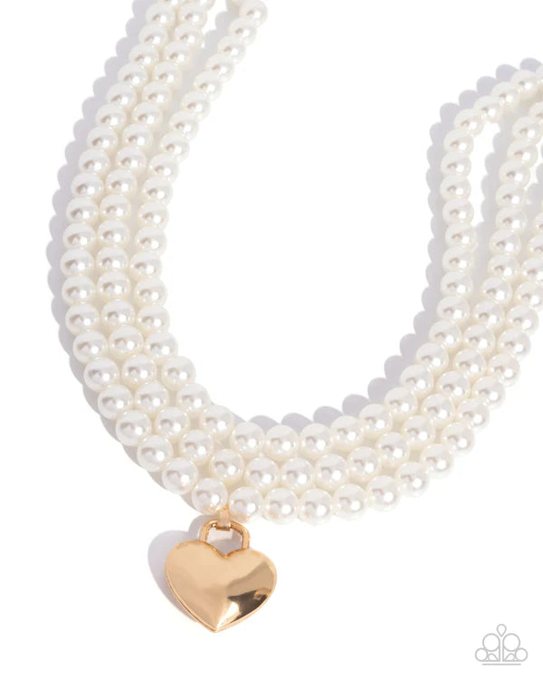 Paparazzi Lustrous Look Gold Heart Necklace July 2026 Life Of The Party Exclusive