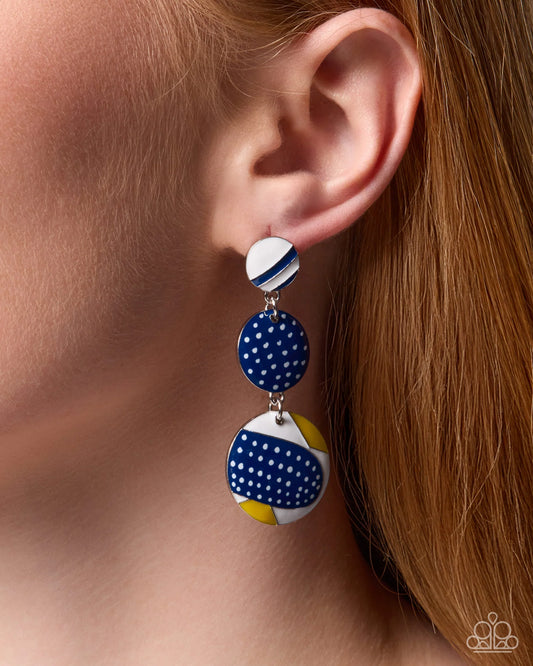 Paparazzi Permanent Pattern Blue Post Earring E3571