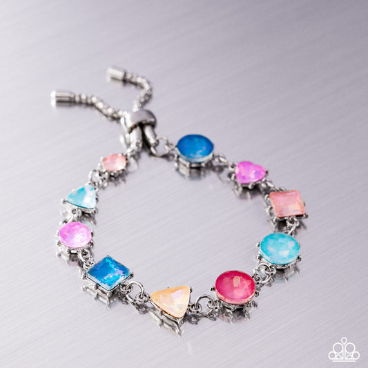 Royal Arrangement Multicolored Gem Sliding Knot Closure Bracelet Life Of The Party July 2025 Paparazzi B2316