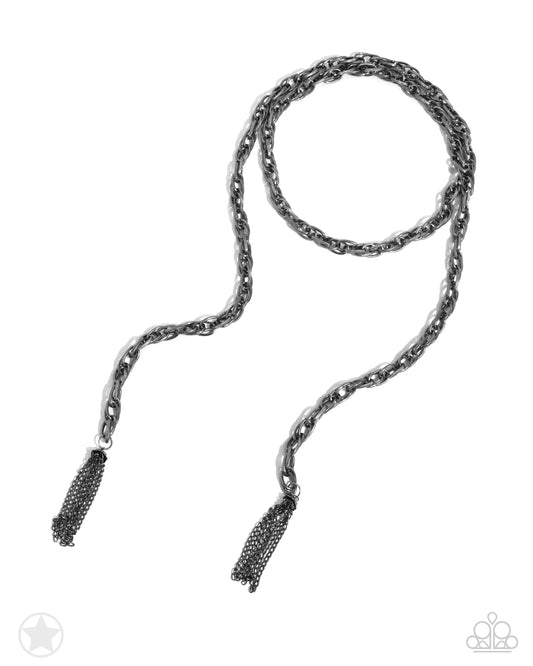 SCARFed for Attention Gunmetal Black Chain Blockbuster Necklace Paparazzi N0135