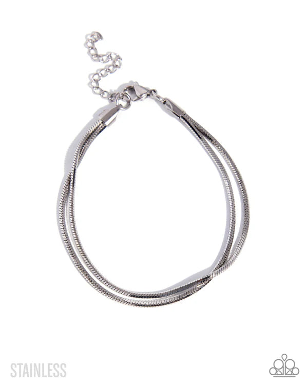Paparazzi Sassy Sensei - Silver Stainless Steel Bracelet July 2026 Life Of The Party