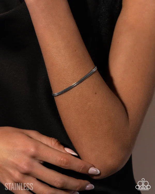 Paparazzi Sassy Sensei - Silver Stainless Steel Bracelet July 2026 Life Of The Party