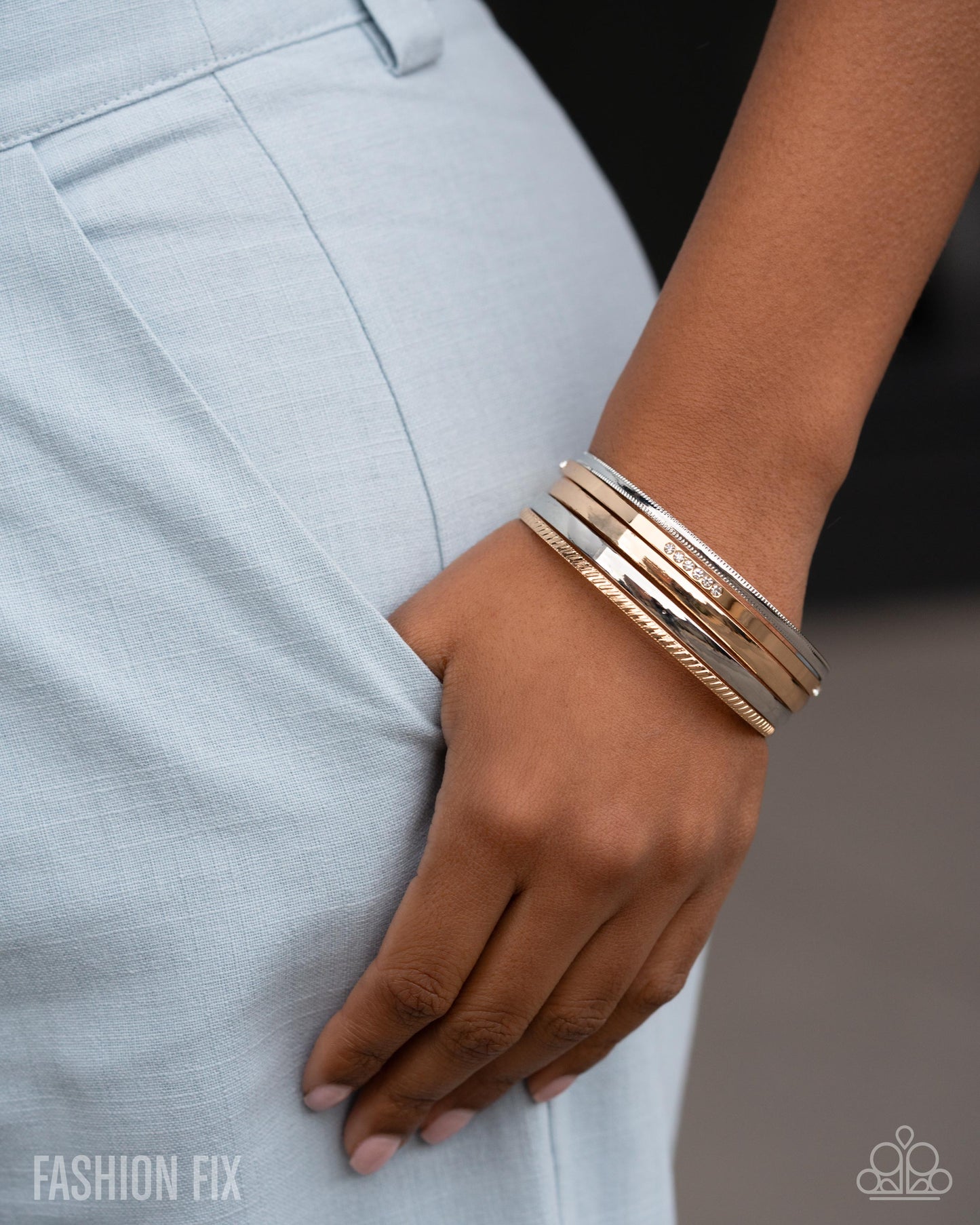Paparazzi Vote Of Confidence Gold & Silver Bangle Bracelet Set July 2026 Fiercely 5th Avenue Fashion Fix