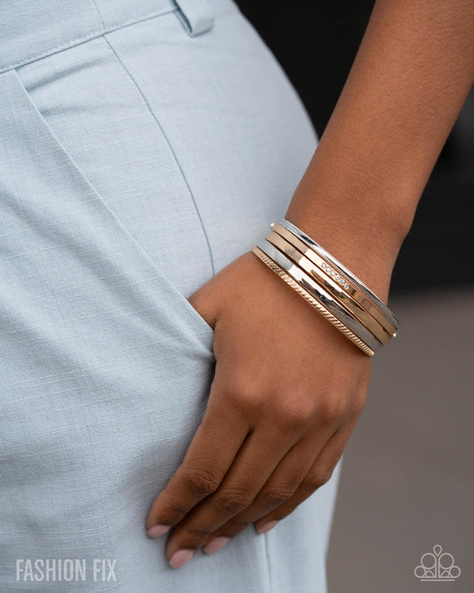 Paparazzi Vote Of Confidence Gold & Silver Bangle Bracelet Set July 2026 Fiercely 5th Avenue Fashion Fix