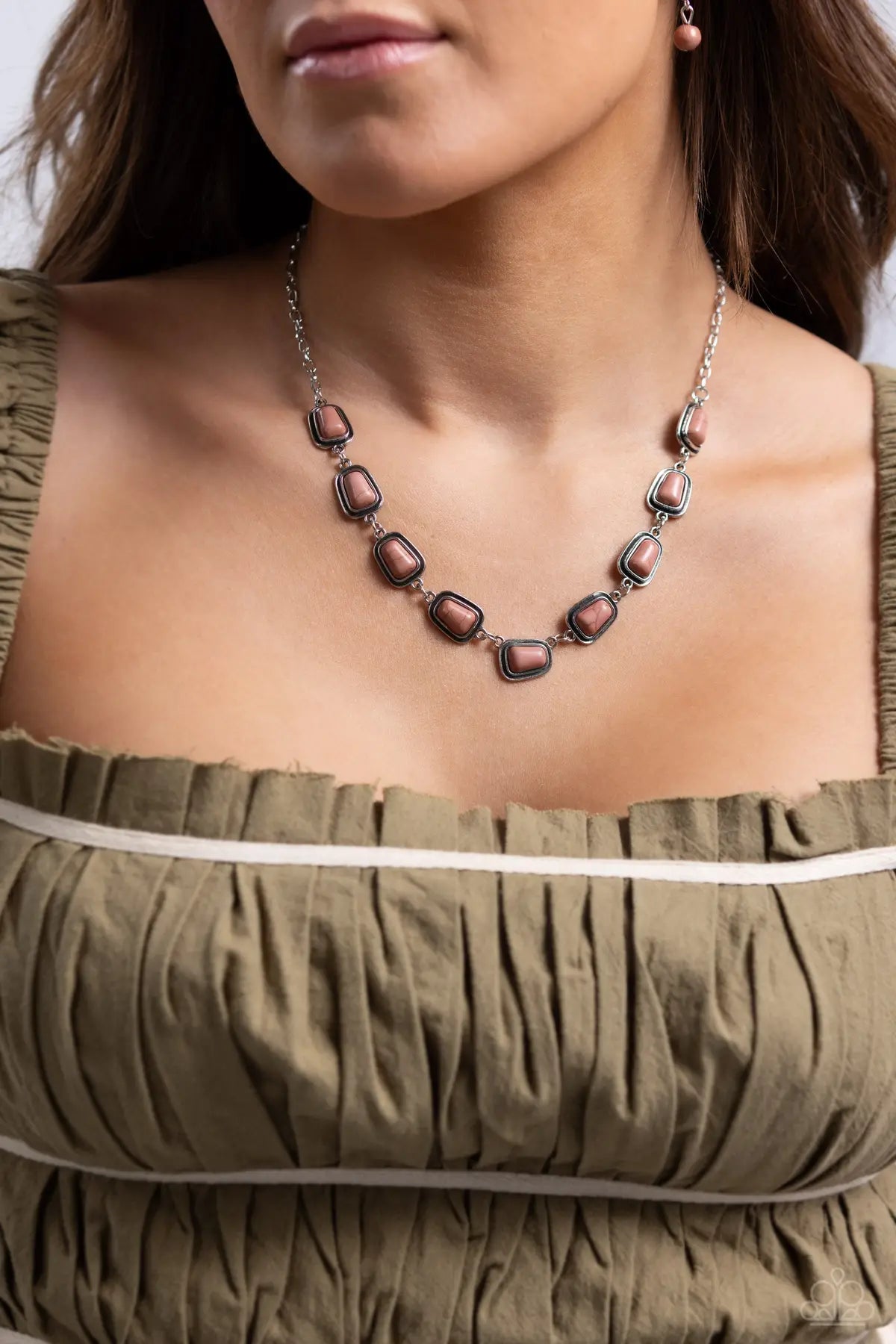 Southern Safari Brown Santa Fe Style Necklace Paparazzi N2366