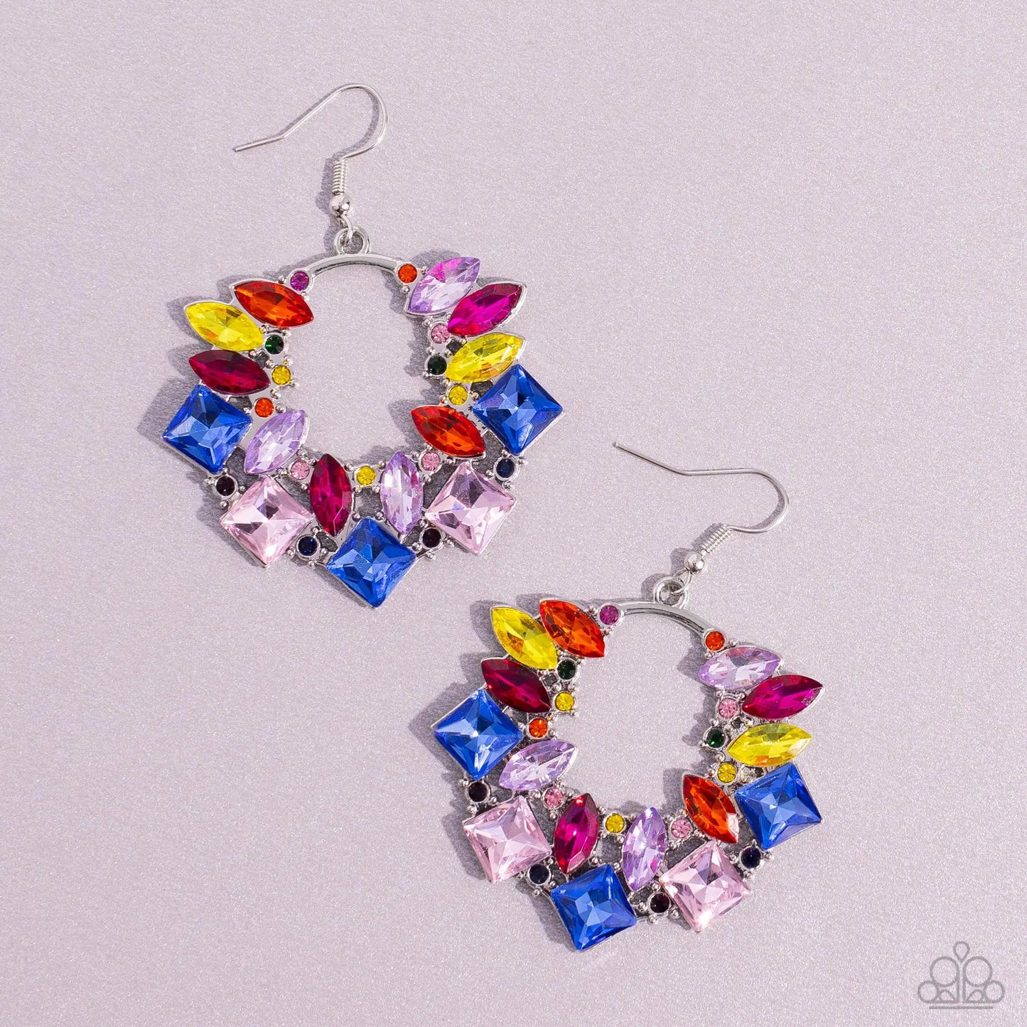 Wreathed In Watercolors Multi Color Gem Earring Life Of The Party September 2023 Paparazzi E1612