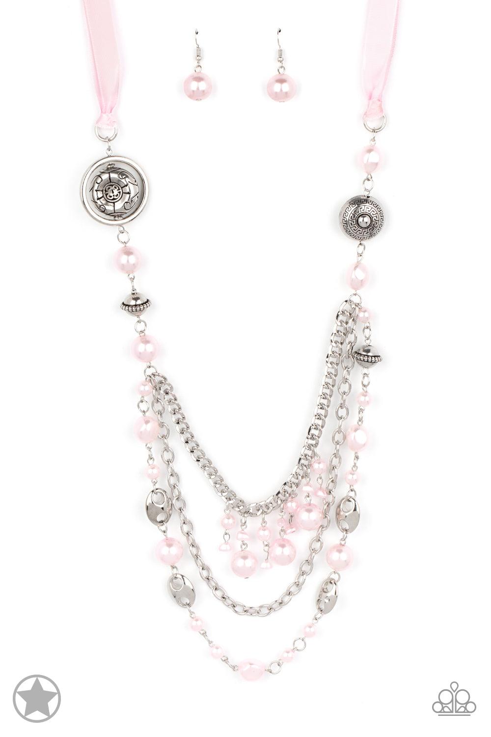 All The Trimmings Pink Pearly Bead Layered Blockbuster Necklace Paparazzi N0081