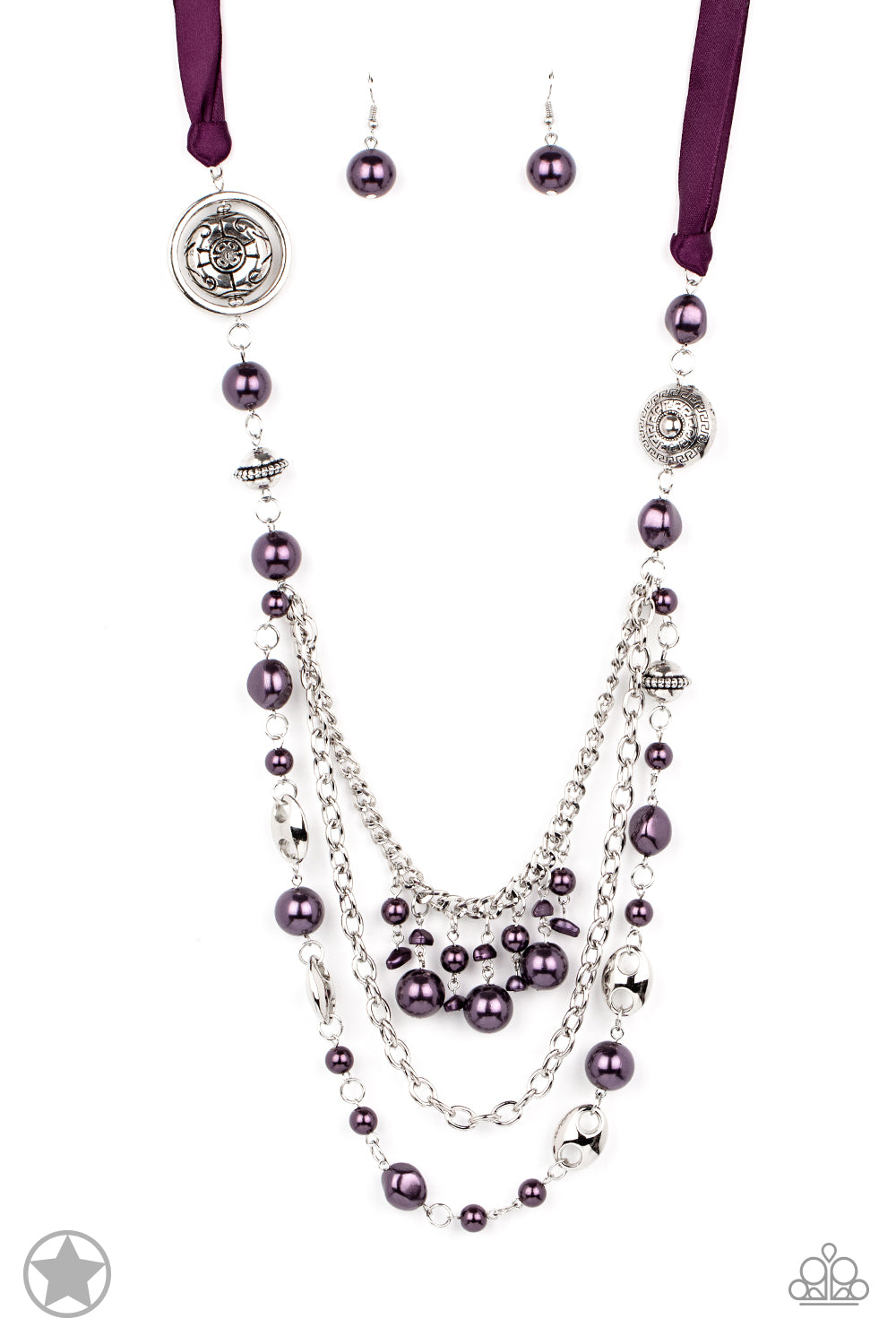 All The Trimmings Purple Pearly Layered Blockbuster Necklace Paparazzi N0082