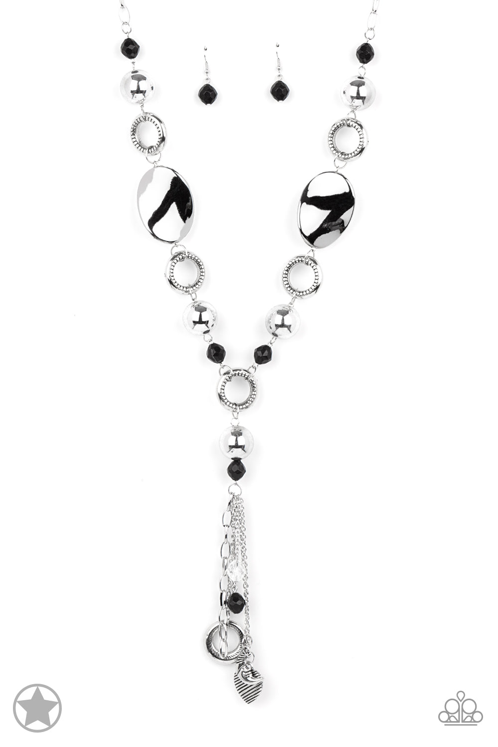 Total Eclipse of the Heart Silver Blockbuster Necklace Paparazzi N0142