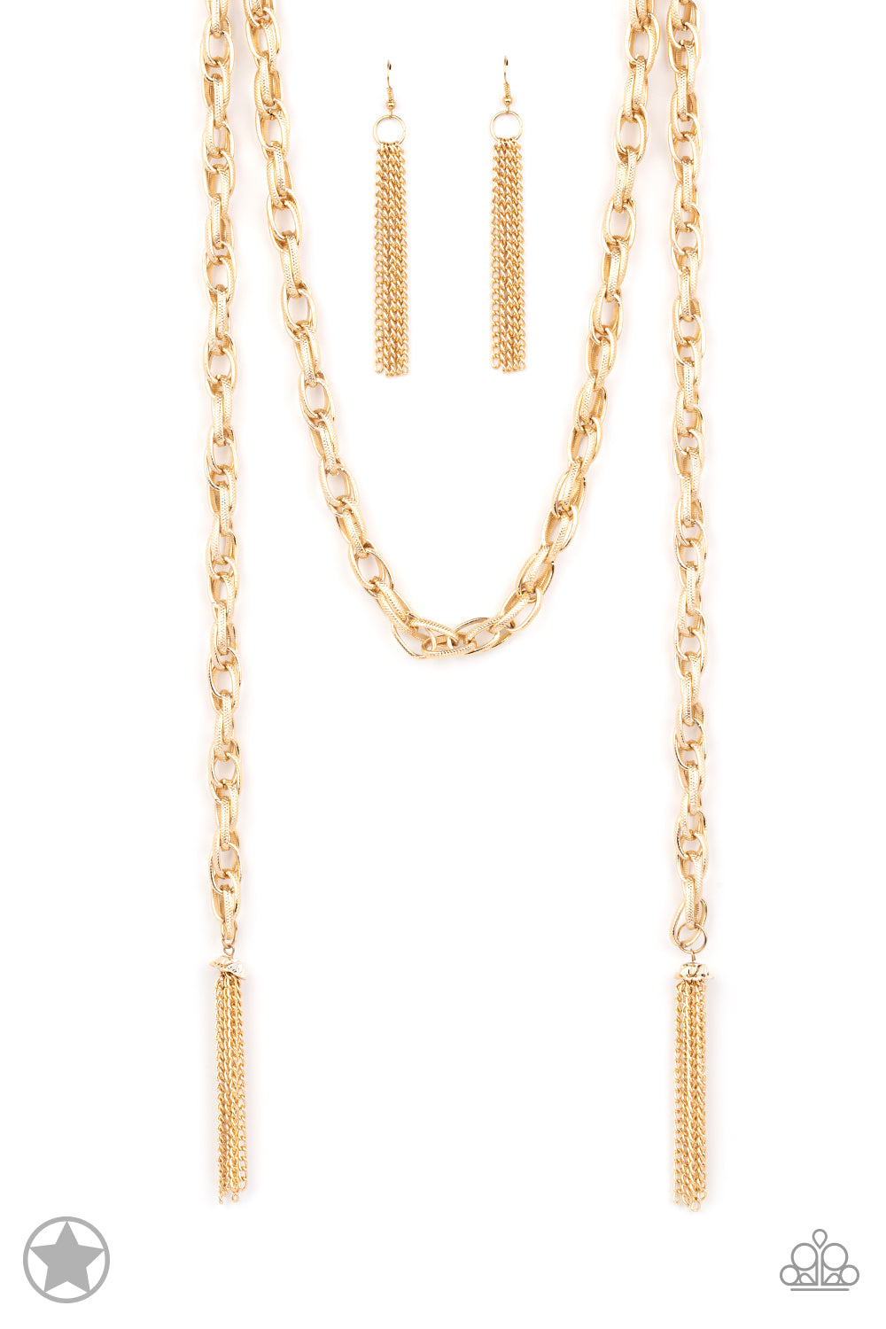 SCARFed For Attention Gold Blockbuster Necklace Paparazzi N0658