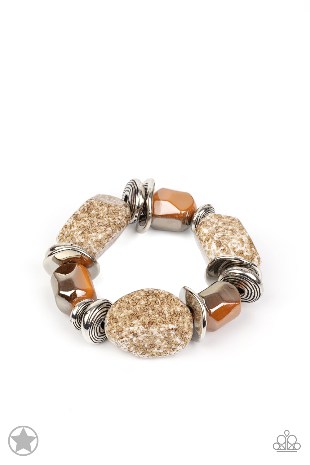 Glaze Of Glory Blockbuster Peach Brown Bracelet Paparazzi B0382