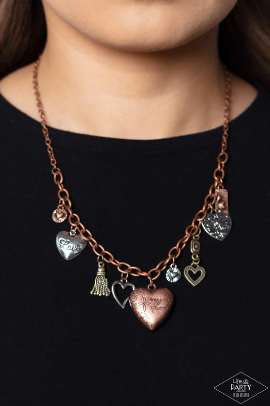 Heart Of Wisdom Multi Metal Necklace Life Of The Party Black Diamond Exclusive Paparazzi N0355