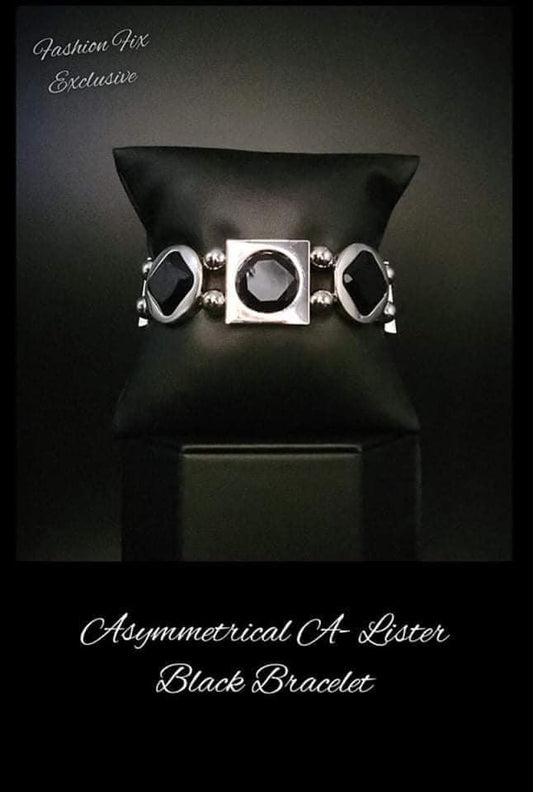 Asymmetrical A-Lister Black Bracelet Paparazzi B0385