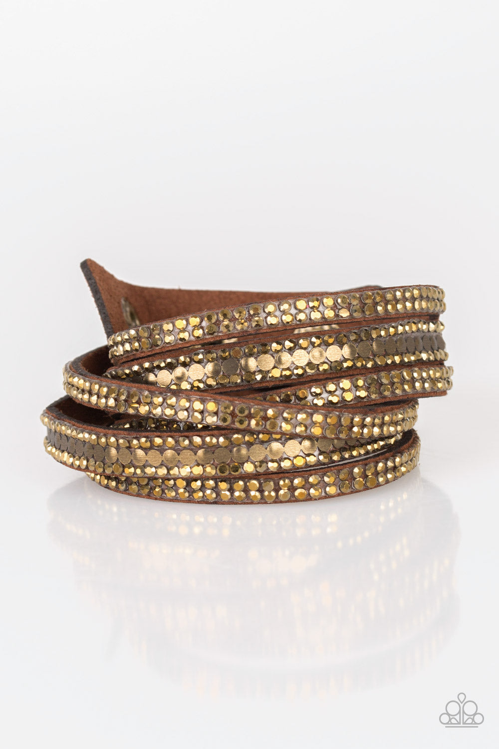 Rock Star Attitude - Brass Urban Wrap Bracelet Paparazzi B0062