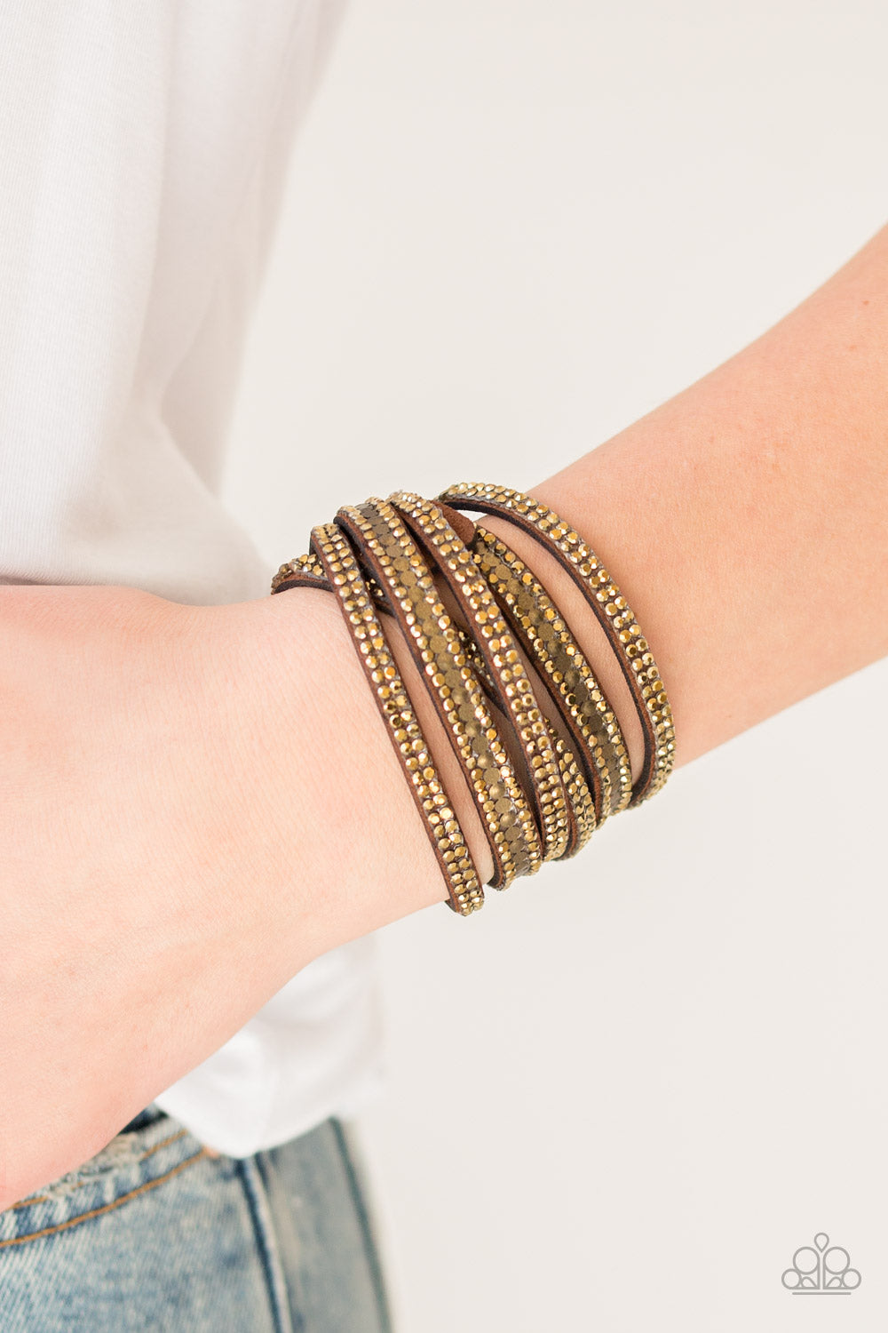 Rock Star Attitude - Brass Urban Wrap Bracelet Paparazzi B0062