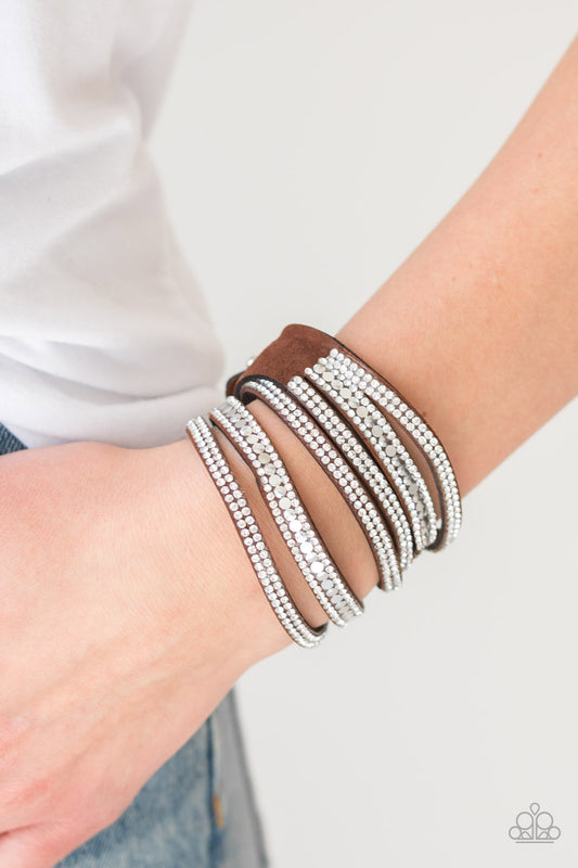 Rock Star Attitude - Brown Urban Wrap Bracelet Paparazzi B0296