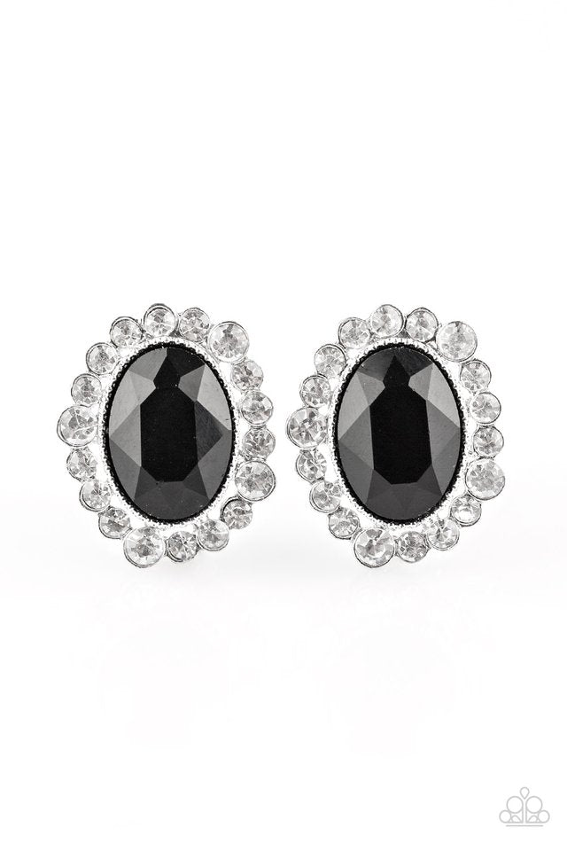 Hold Court Post Black Earring Paparazzi E0013