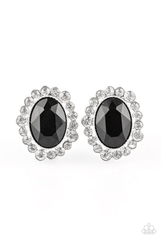 Hold Court Post Black Earring Paparazzi E0013