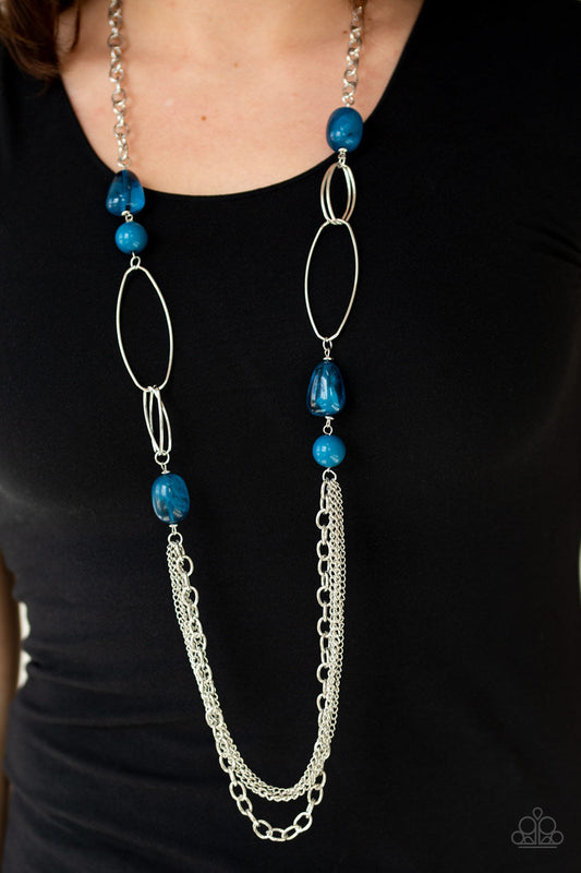 Pleasant Promenade Blue Necklace Paparazzi N0692