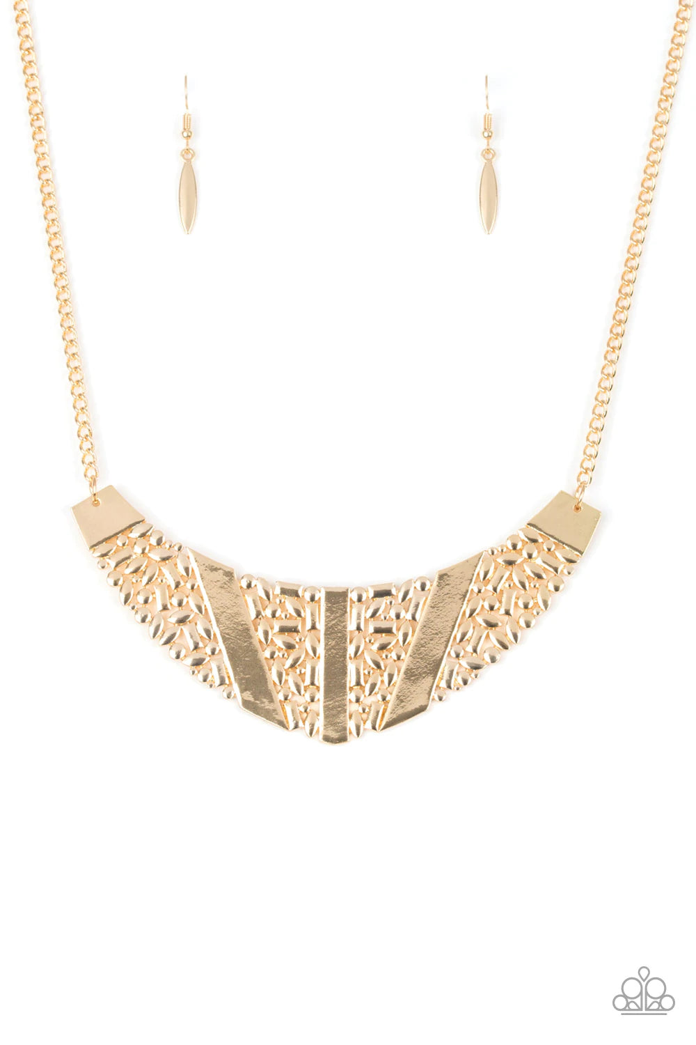 Terra Trailbreaker Gold Frame Necklace Paparazzi N0177