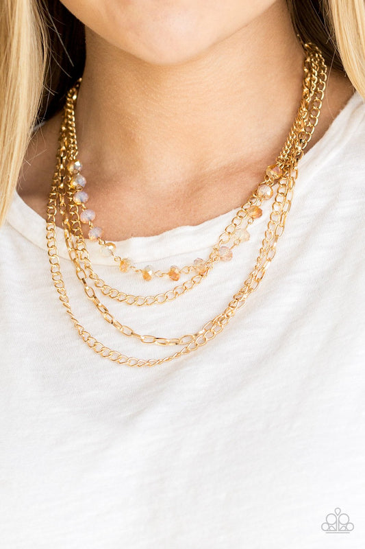 Extravagant Elegance Gold Necklace Paparazzi N0158