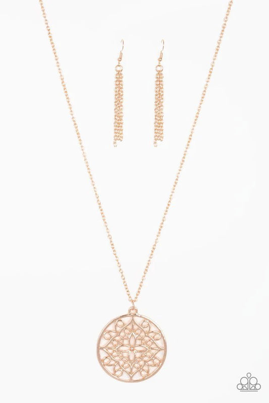 Madala Melody Rose Gold Floral Necklace Paparazzi N0974