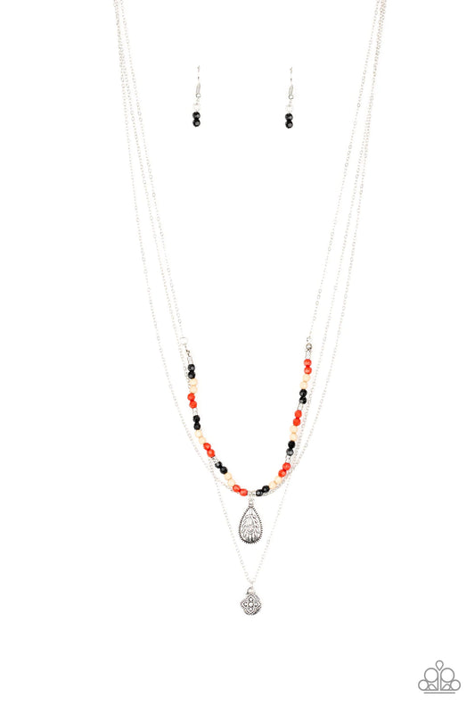 Mild Wild Multi Colored Bead Triple Chain Necklace Paparazzi N0832