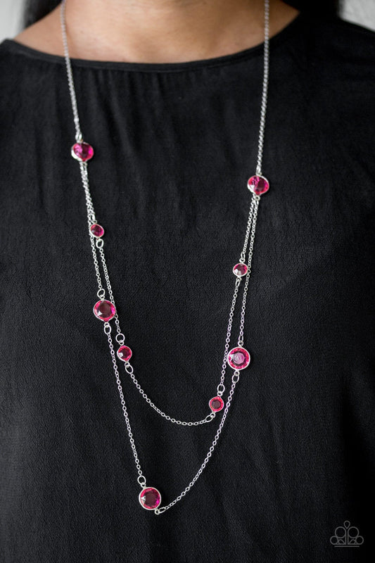 Raise Your Glass Pink Gem Necklace Paparazzi N0258