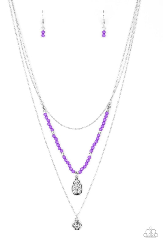 Mild Wild Purple Seed Bead Necklace Paparazzi N0175