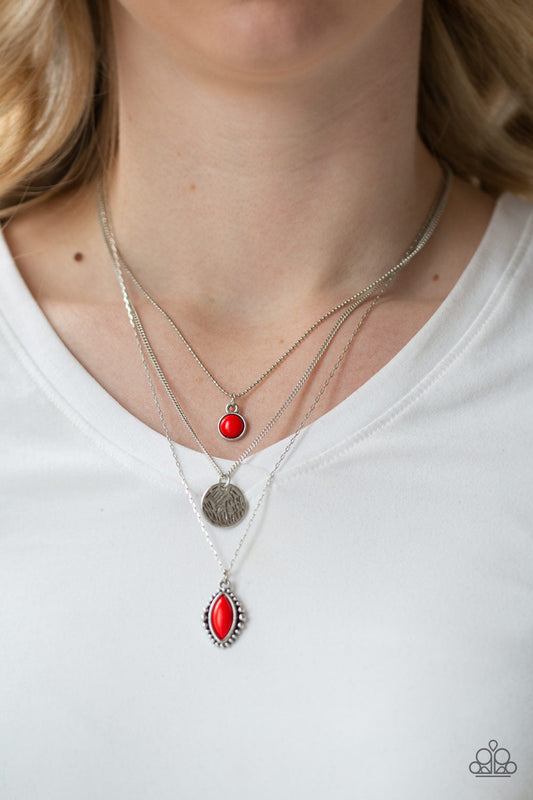 Tide Drifter Red Necklace Paparazzi N0017