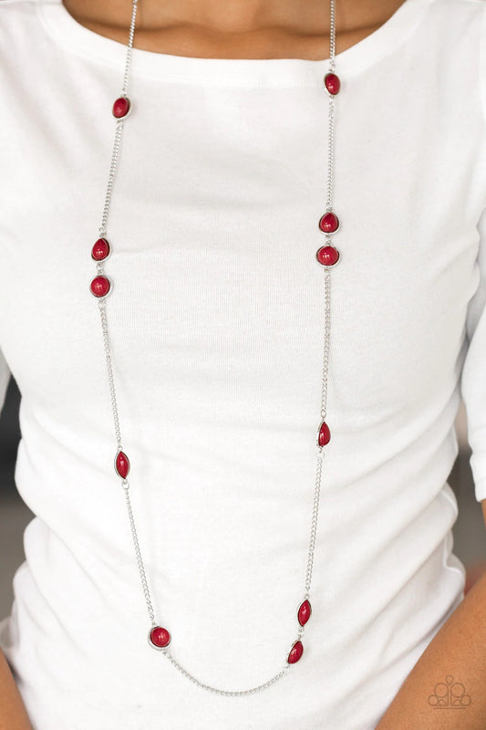 Pacific Piers Red Necklace Paparazzi N0333
