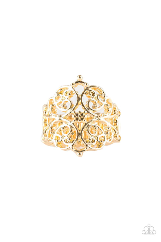 Victorian Valor Gold Ring Paparazzi R0019