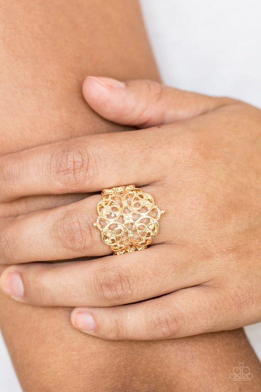 Victorian Valor Gold Ring Paparazzi R0019