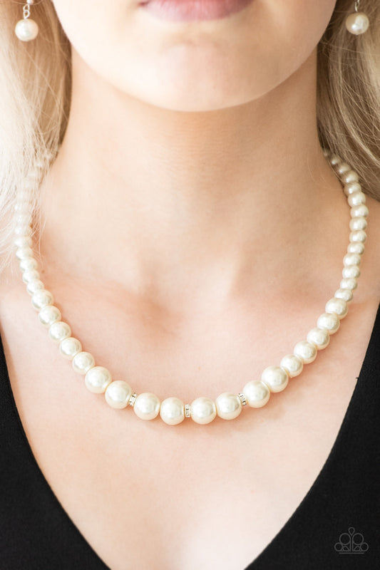 Royal Romance White Necklace Paparazzi N0211
