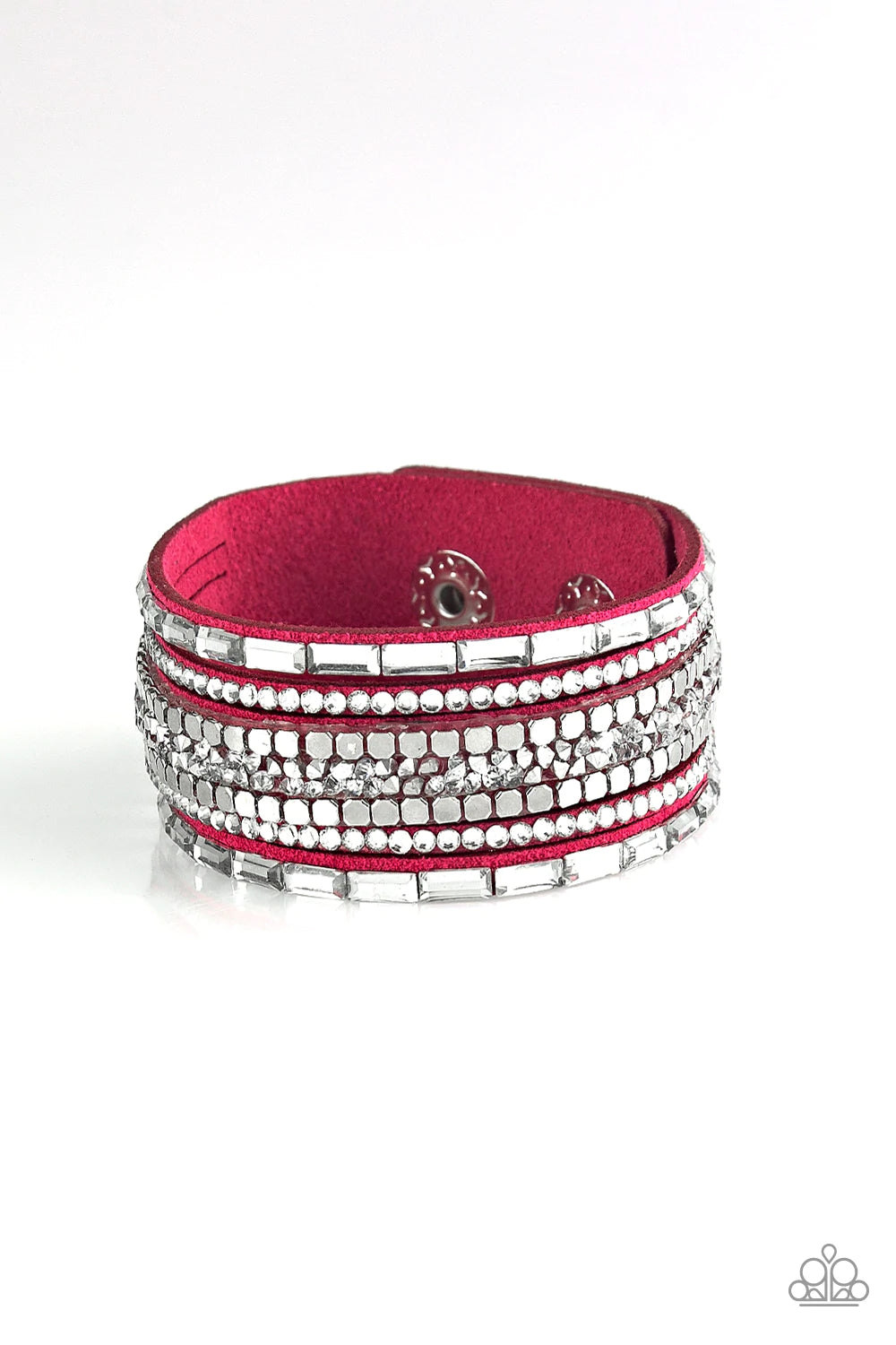 Rebel In Rhinestone Pink Urban Bracelet Paparazzi B0281
