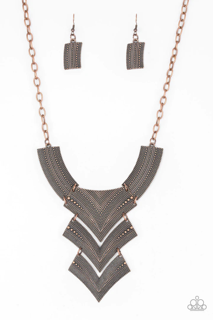 Fiercely Pharaoh Copper Necklace Paparazzi N0003