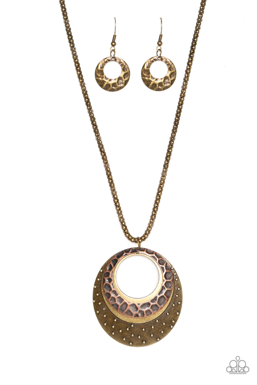 Texture Trio - Multi Metal Necklace Paparazzi N0816