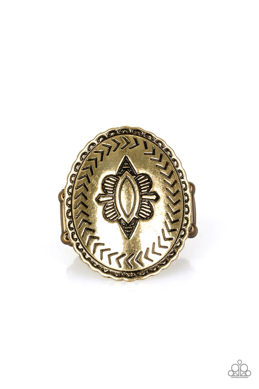 Down And Outback Brass Ring Paparazzi R0016